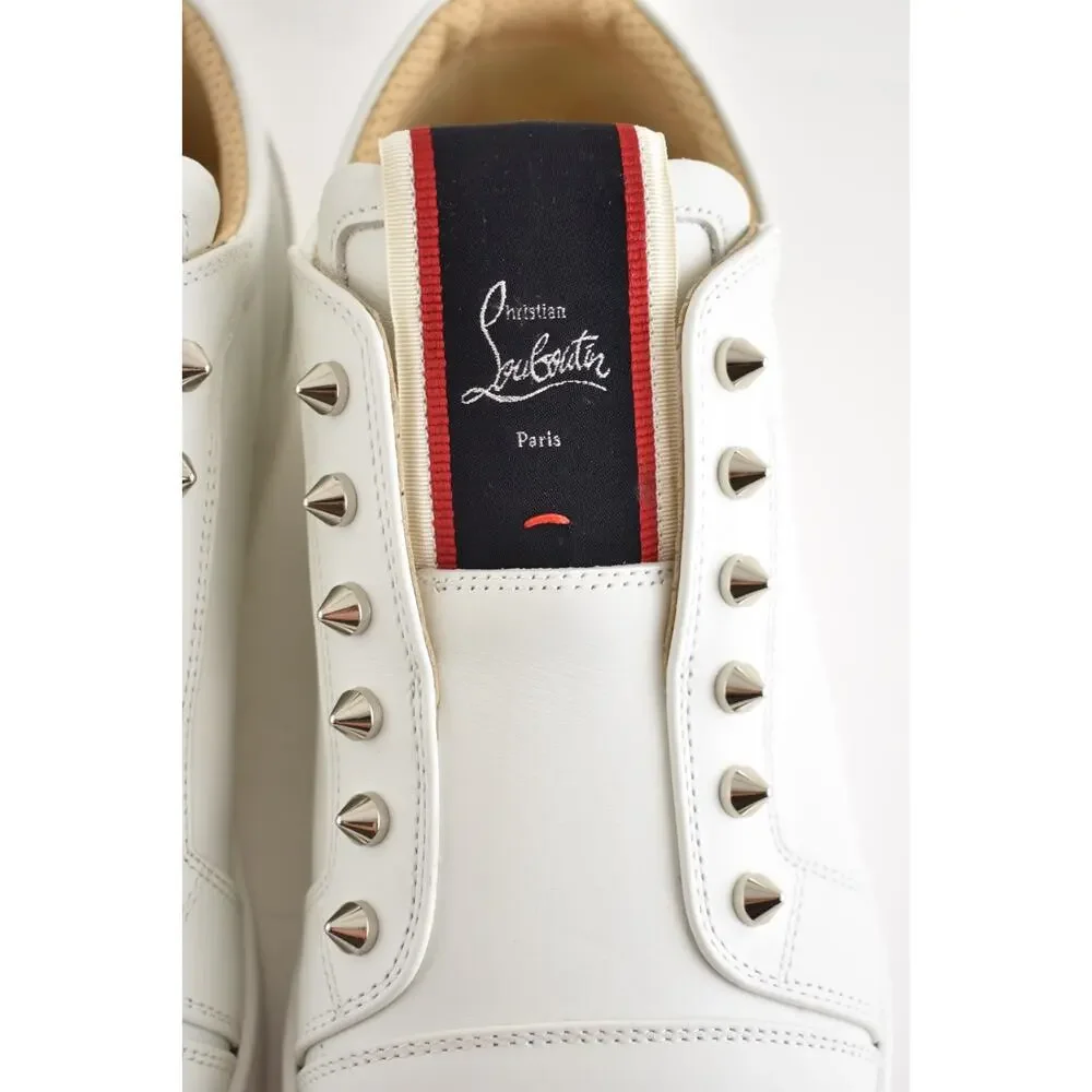 Christian Louboutin F.A.V Fique A Vontade White Leather Low Top Sneaker 45 12